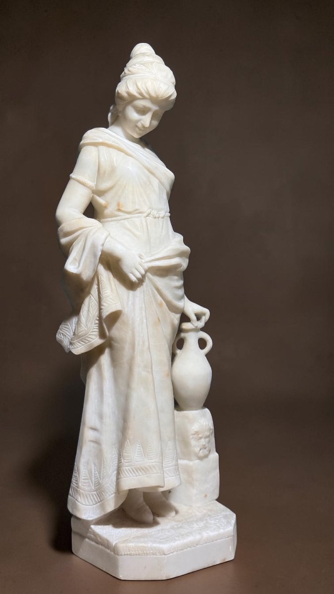 Statua fanciulla neoclassica con brocca in mano -photo-4