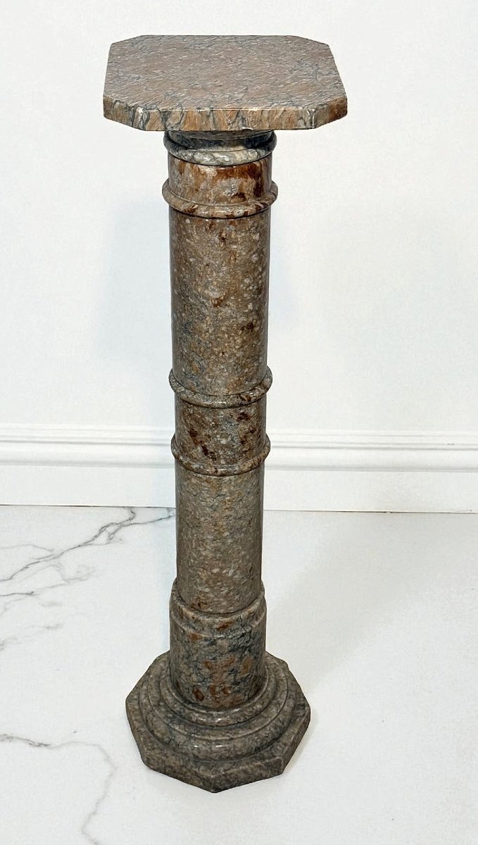 Colonna/Capitello in Marmo Brecciato -photo-2