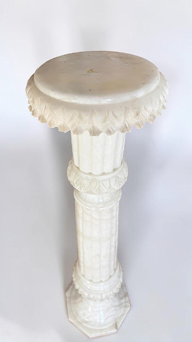 Coppia di Colonne in Marmo Bianco di Carrara -photo-1