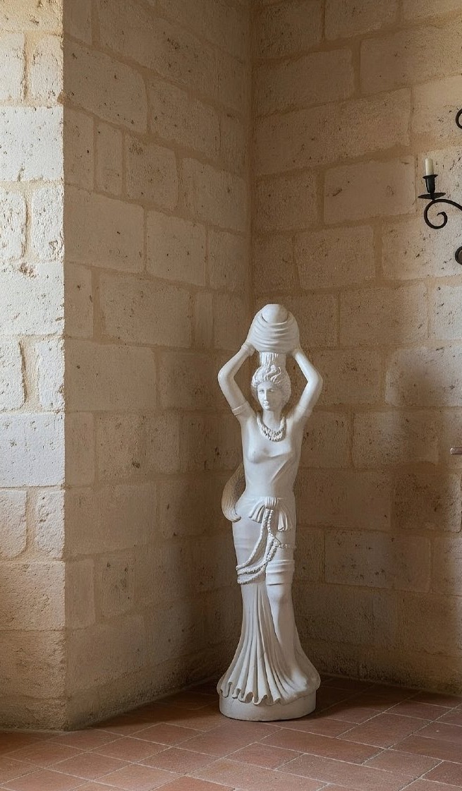 Statua fanciulla con brocca in Marmo Bianco -photo-4