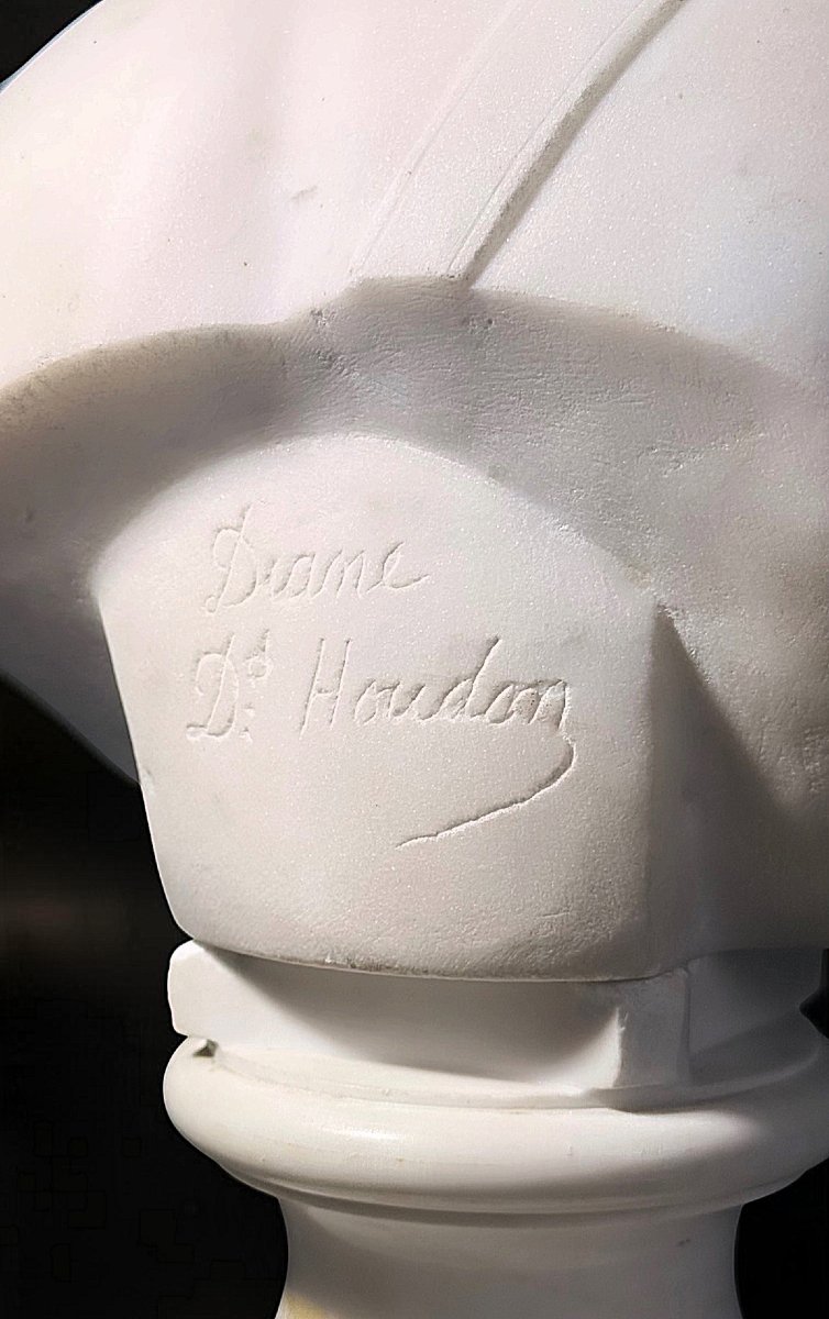 Busto raffigurante dea Artemide in Marmo Bianco Statuario di Carrara, Jean-Antoine Houdon 1741-photo-6