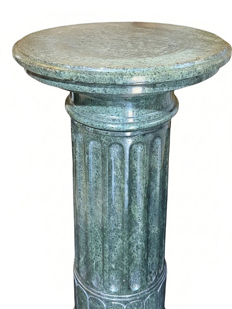 Grande Colonna in Marmo Serpentino Alpi Verde-photo-3