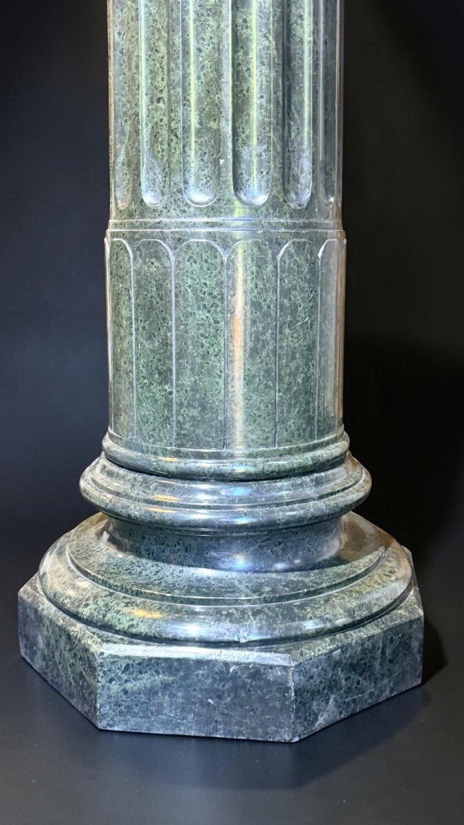 Grande Colonna in Marmo Serpentino Alpi Verde-photo-4