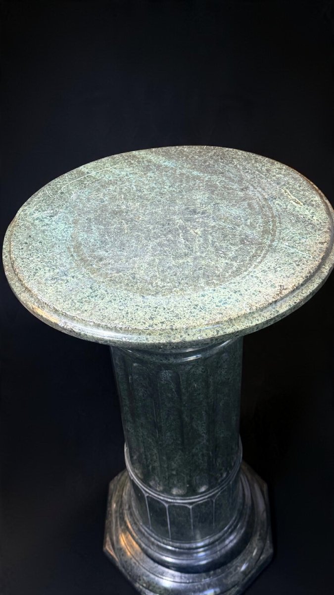 Grande Colonna in Marmo Serpentino Alpi Verde-photo-3