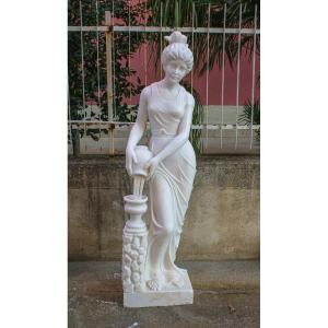 Statua Dama con brocca Marmo 