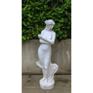 Statua Classica Dama con fiori Marmo 