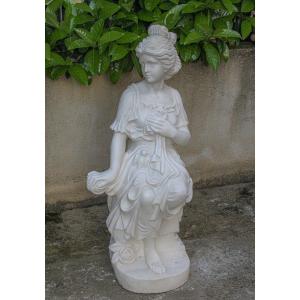 Statua Fanciulla seduta Marmo 