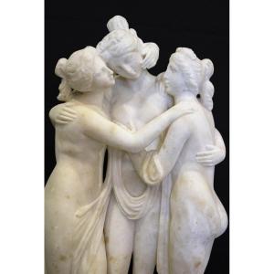 Statua Rappresentante Le Tre Grazie Secondo Il Modello di Antonio Canova (1757-1822)