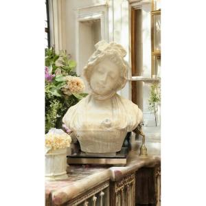 Busto raffigurante fanciulla Marmo