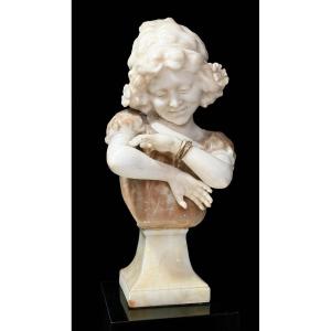 Busto giovane fanciulla Artdecò, Marmo e Onice 
