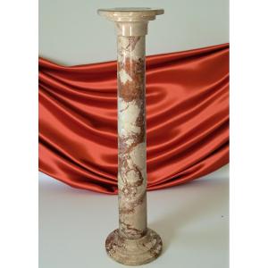 Colonna in Marmo Rosso e Bianco 