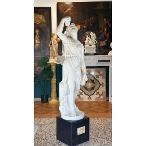 STATUA MITOLOGICA MONUMENTALE DI DIONISO, Marmo Bianco Statuario di Carrara 