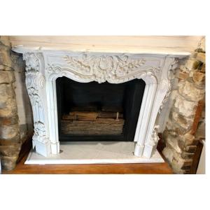Cornice Camino Marmo Bianco 