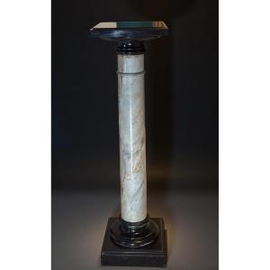 Colonna in Marmo Brecciato e Marmo Nero Belgio 