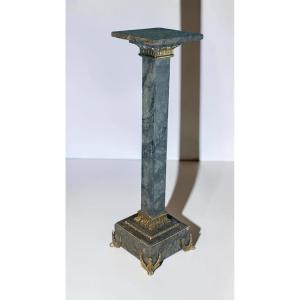 Colonna in Marmo Verde con Bronzo 