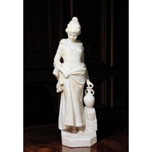 Statua raffigurante giovane fanciulla neoclassica dello scultore Gori