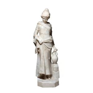 Statua fanciulla neoclassica con brocca in mano