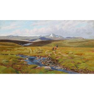 Johannes Marius Hartmann Müller, Horses At Høvringen In Norway (large Format)