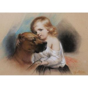 Charles Jean-baptiste Lelièvre, Tenderness : Young Boy And Dog