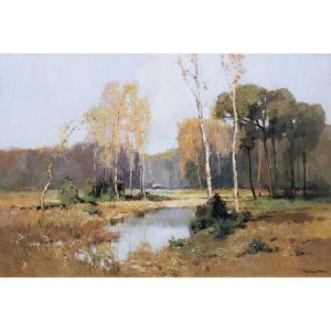 Georges Charles Robin, Landscape Of Sologne In Autumn