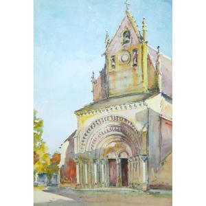 Henri d'Hauterive, The Facade Of The Sainte-foy Church In Morlaàs In Béarn