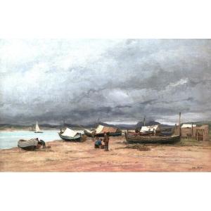 émile Louis Vernier, Fishermen In Catalonia By The Sea
