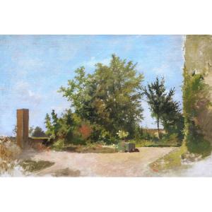 French School Circa 1900, Sunny Garden