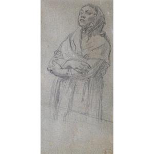 Léon Auguste Lhermitte, Peasant Woman From Cauterets With Crossed Arms