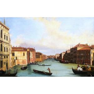 Italian School Circa 1880, After Canaletto, Lively View Of The Grand Canal