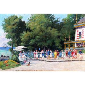 Jules Monge, Dancers At The Casino-dancing Du Bois De Cise In The Somme