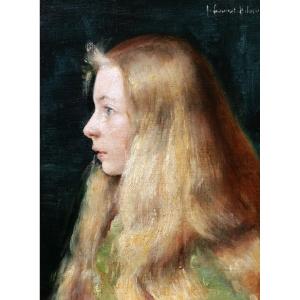 Augustine Louvat-bibard, Little Blonde Girl In Profile 
