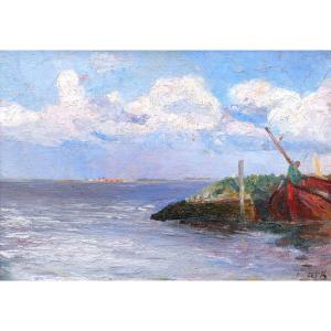 Maurits Joseph Niekerk, Maritime Landscape In Holland Or Belgium
