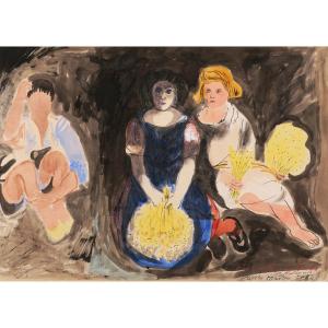 Benjamin Palencia Pérez, Women Holding Sheaves Of Wheat