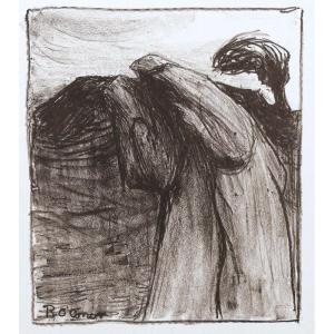 Roderic O'connor, Two Breton Women In Profile In A Windy Landscape
