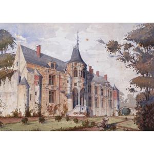 French School In 1870, The Castle Of Nantouillet