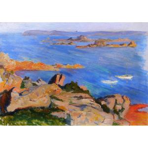 Attributed To Eugène Alfred Delâtre, Landscape At Bréhat