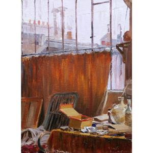 Ulisse Caputo, The Artist's Studio In Paris In 1909