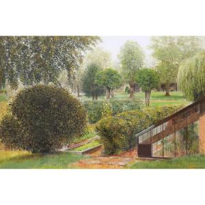 Jean-claude Courtat, Portrait Of The Garden And Greenhouse Of Didier Barbelivien