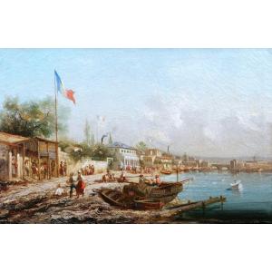Gustave Marius Julien, Busy View In Marseilles