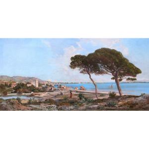 Henri-arthur Bonnefoy, Landscape In The Bay Of Cannes