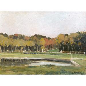 L. Pouchol, Lively View Of The Grand Bassin In The Parc De Saint-cloud