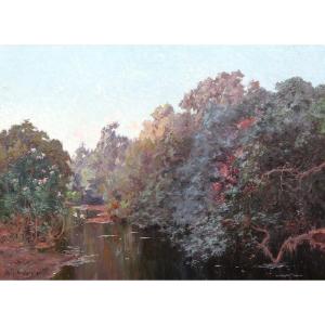 Eugène François Adolphe Deshayes, River In Algeria (large Format)