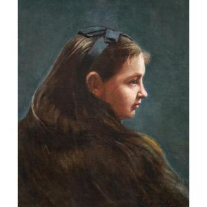 Marceliy Gavrilovich Sukhorovsky, Portrait Of A Little Russian Girl In Profile