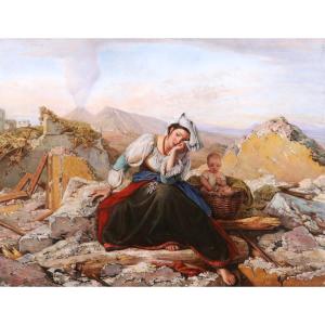 Amélie Leduc, After Louis Léopold Robert, The Day After The Earthquake, Porcelain