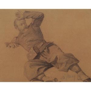 Frédéric Adolphe Yvon, Study Of A Wounded Soldier For La Courtine De Malakoff