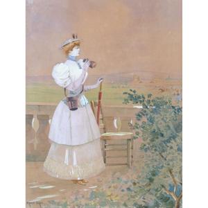 Francis Garat, Elegant Lady At The Racecourse