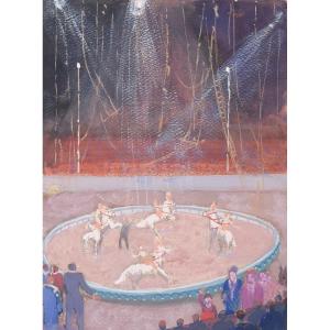 French School Circa 1910, Circus Scene: The Horsewomen
