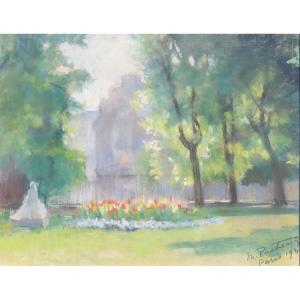 Marthe Pasteur, Flowerbed In The Luxembourg Gardens