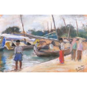 Marthe Pasteur, Figures On The Port Of Batavia (current Jakarta) In Indonesia