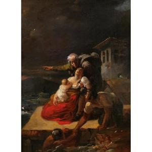 French Romantic School In 1823, Flood Scene